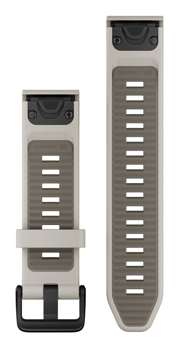 Garmin Ersatzarmband Quickfit 20mm Silikon Nebelgrau Sandstein