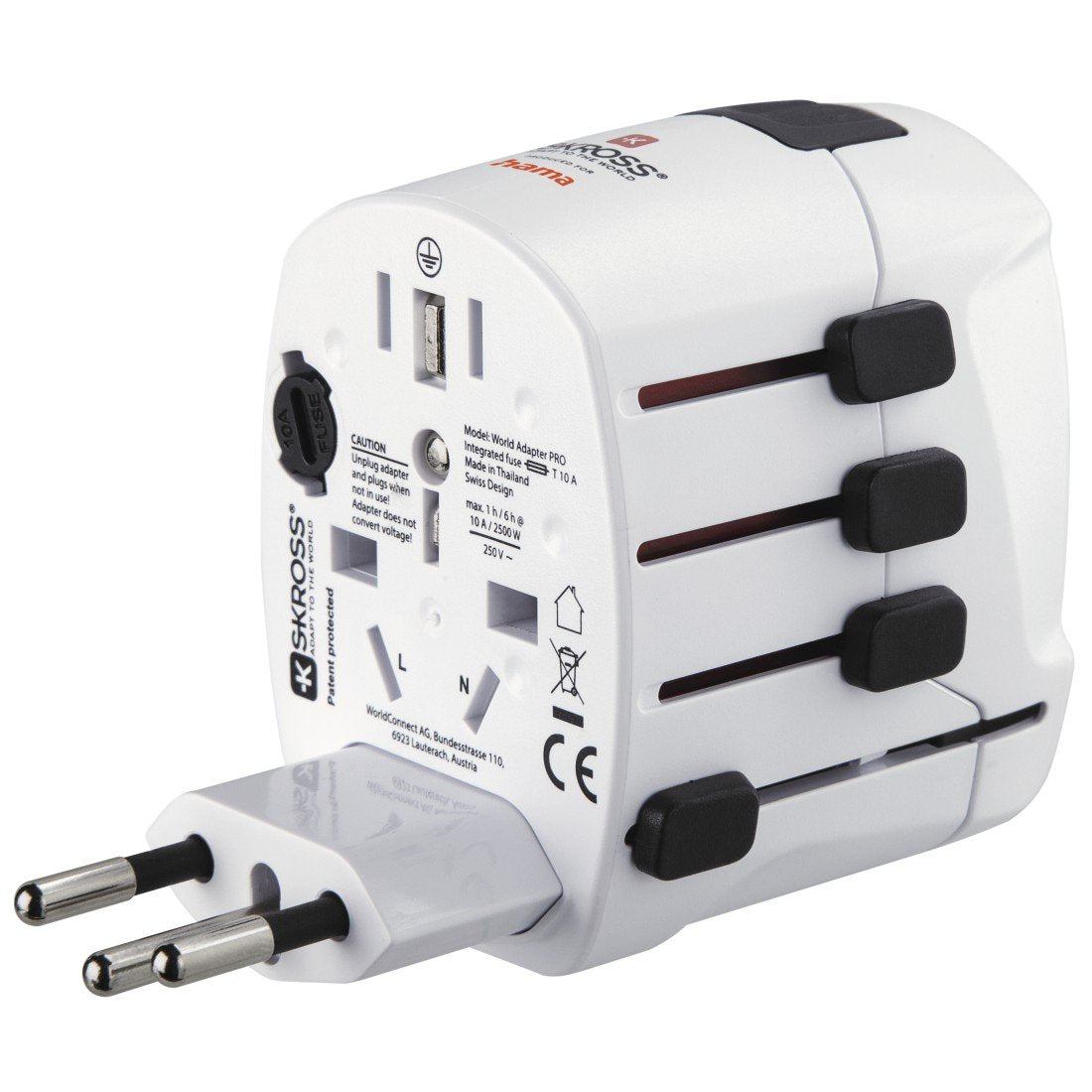 Hama World Travel Pro Adaptador De Enchufe Eléctrico Universal Blanco