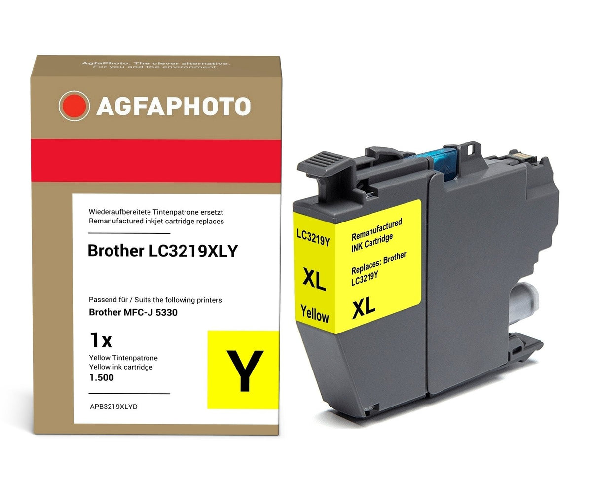EAN 4250164858740 - AgfaPhoto APB3219XLYD cartucho de tinta 1 pieza(s) Compatible Alto rendimiento (XL) Amarillo imagen 1