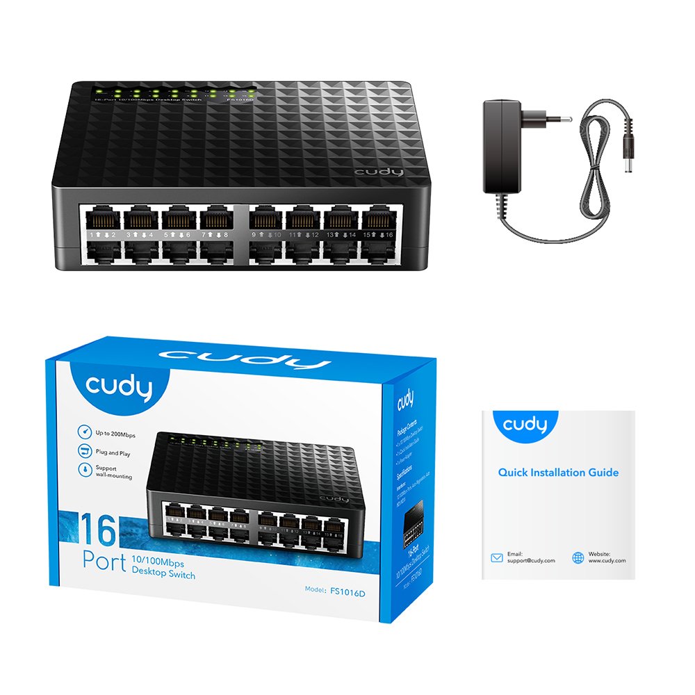 EAN 6971690792787 - Cudy FS1016D switch Fast Ethernet (10/100) Negro imagen 3