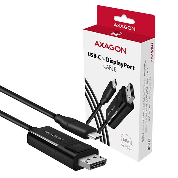 EAN 8595247905314 - Axagon RVC-DPC adaptador de cable de vídeo 1,8 m USB Tipo C DisplayPort Negro imagen 8