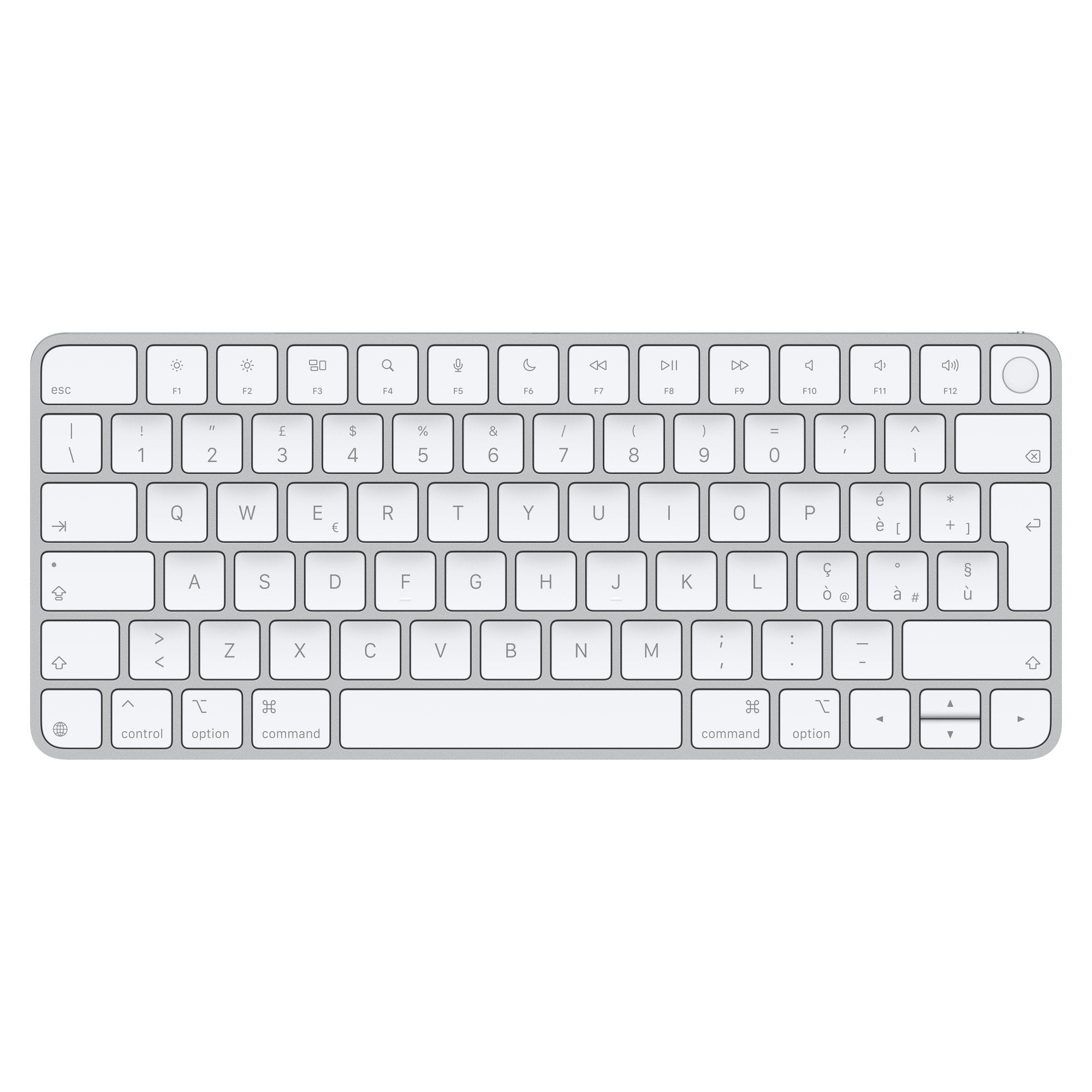 Apple Magic Keyboard Con Touch Id, Teclado Plateado/Blanco, Diseño It, Para Modelos Mac Con Chip Apple Mxck3t/A