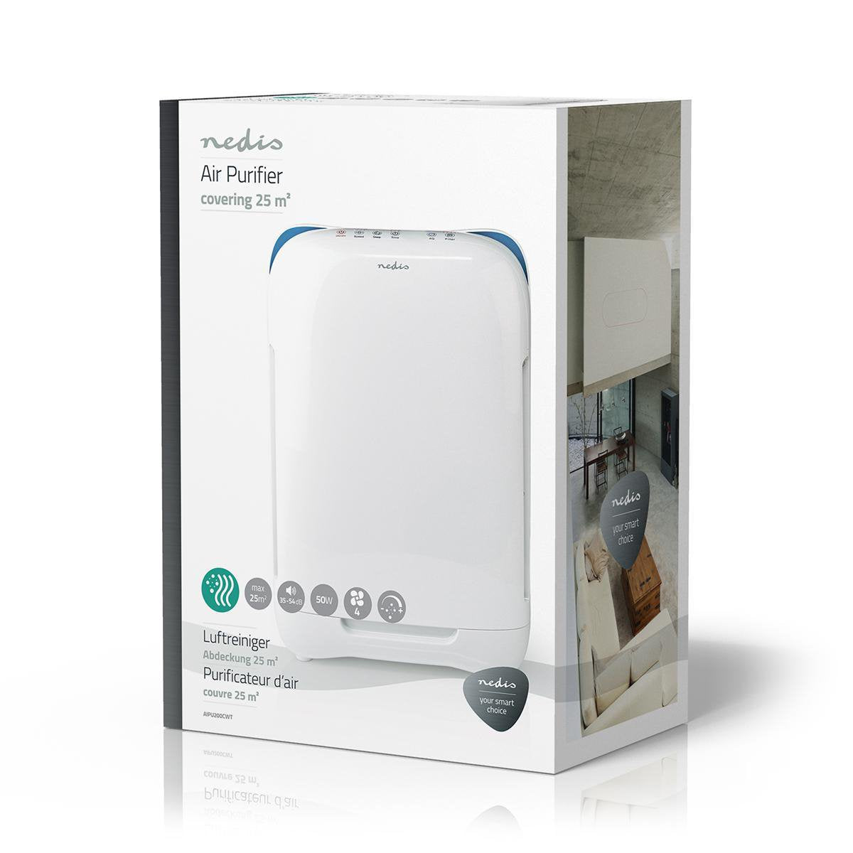 EAN 5412810319572 - Nedis AIPU200CWT purificador de aire 25 m² 54 dB 50 W Blanco imagen 11
