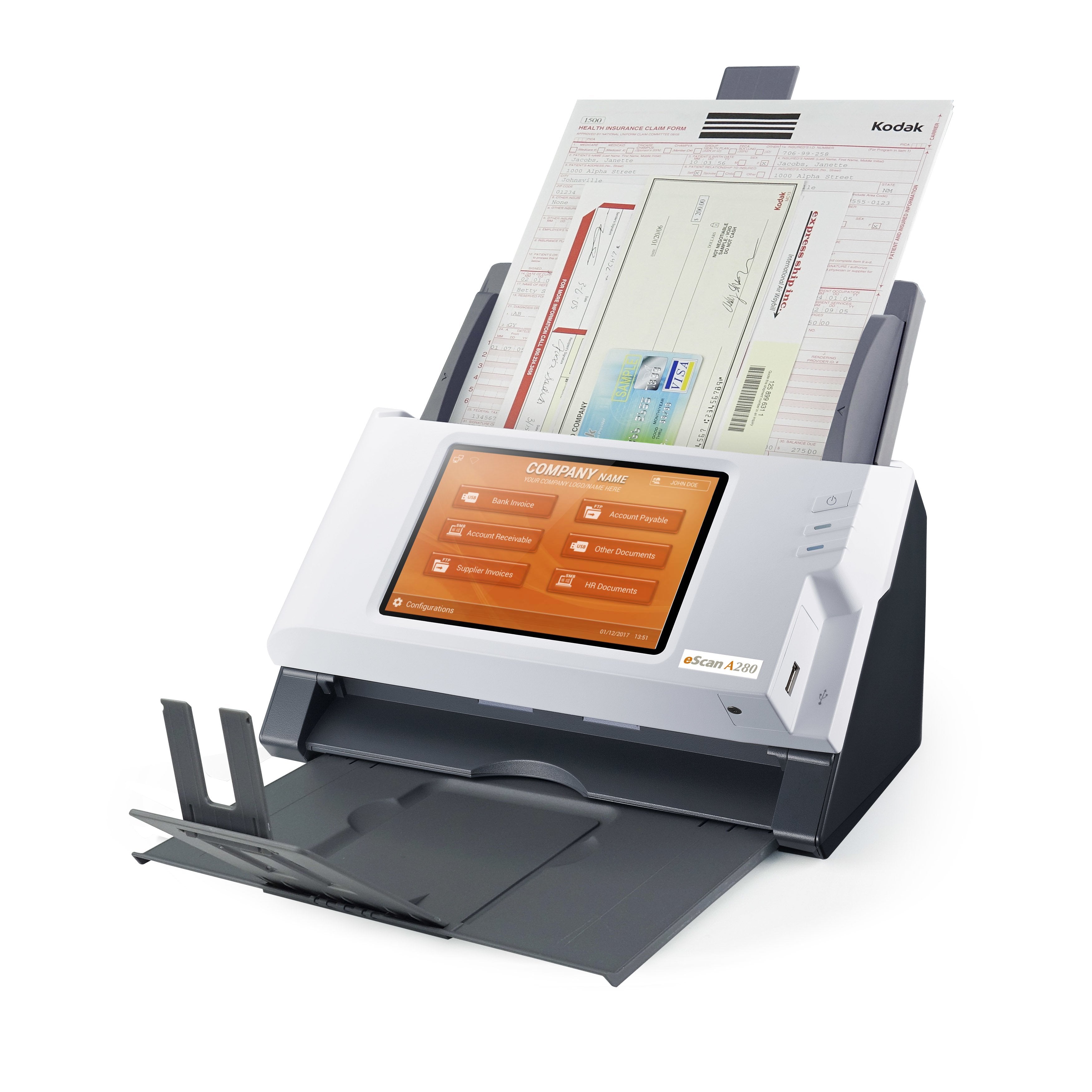 EAN 4042485638824 - Plustek eScan A280 Enterprise Escáner con alimentador automático de documentos (ADF) 600 x 600 DPI A4 Neg imagen 5