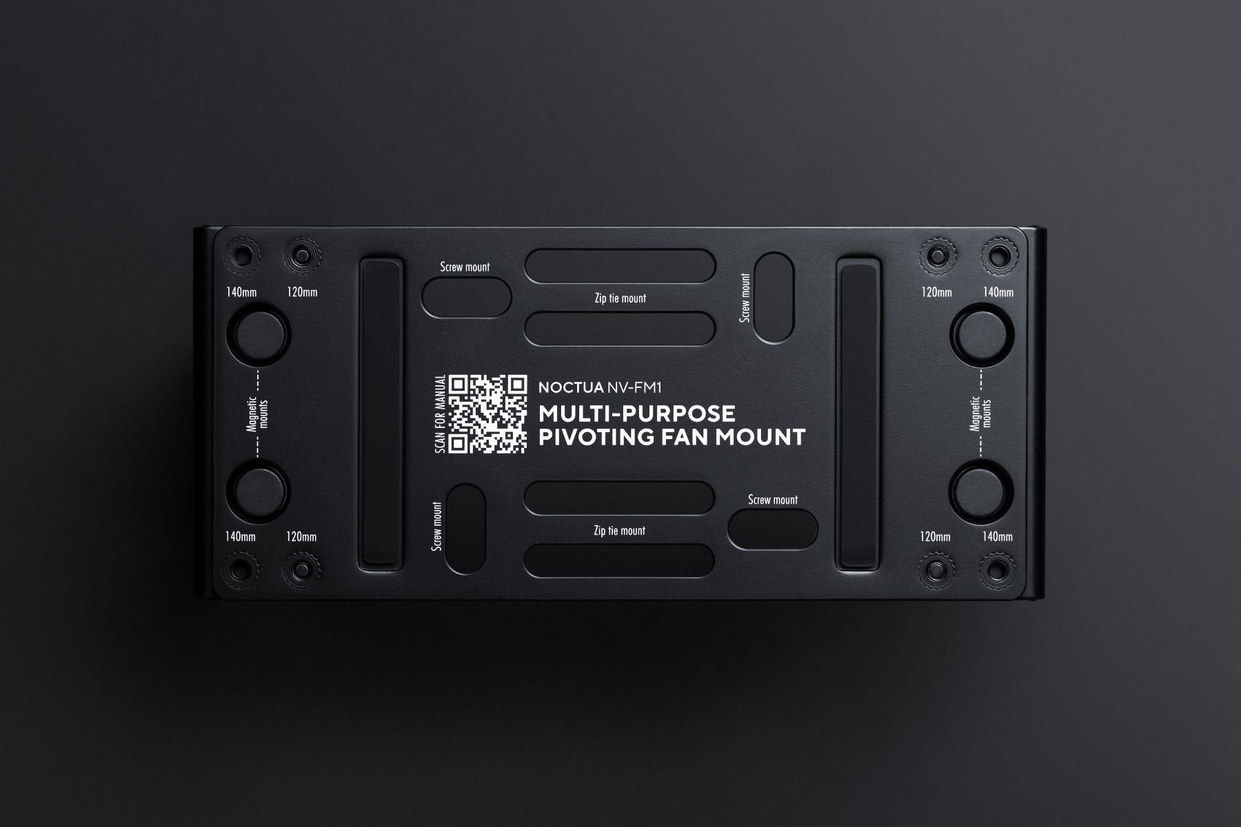 Noctua Soporte De Ventilador Multipropósito Nv-Fm1, Negro Giratorio (Matt), Junta De Giro De 360 ??° Nv-Fm1