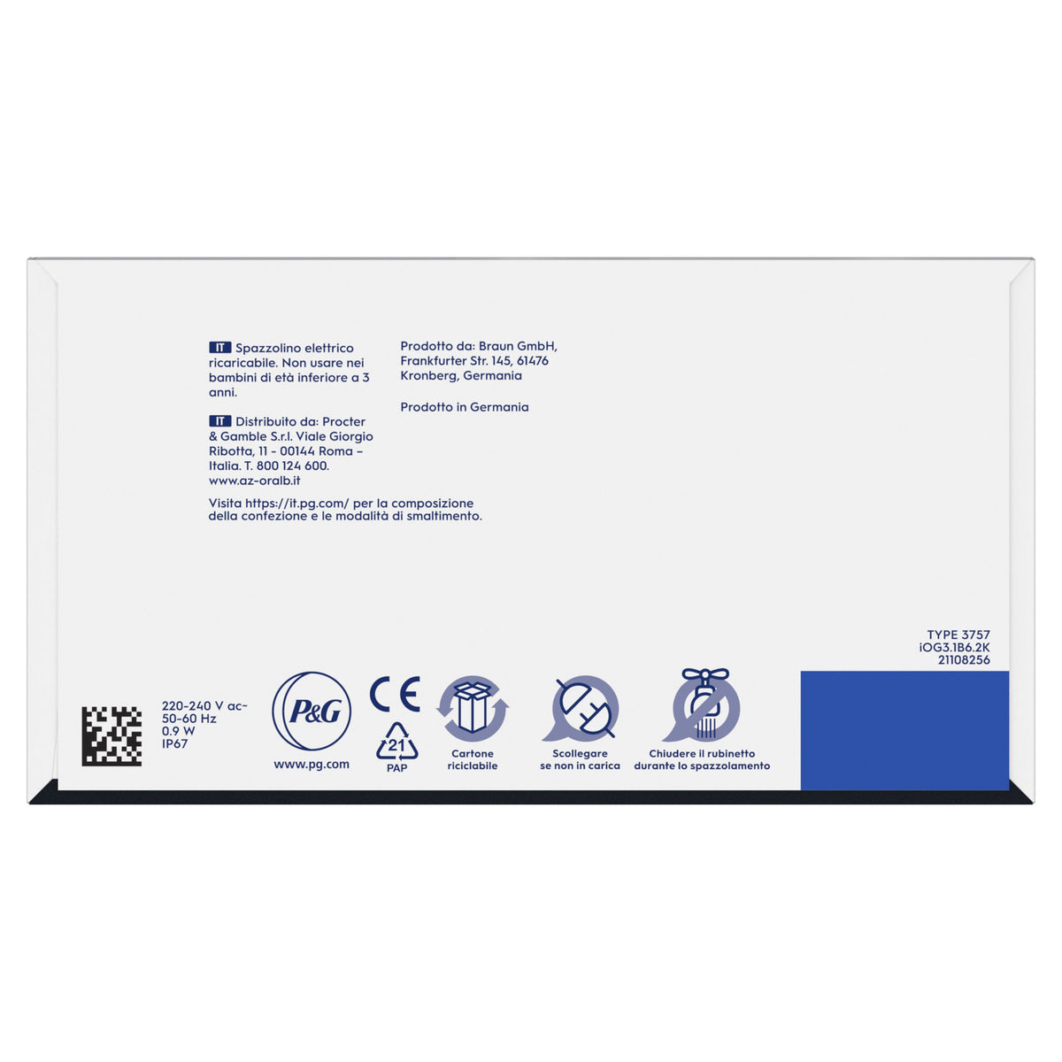EAN 8700216537261 - Oral-B 80807630 cepillo eléctrico para dientes Adulto Negro, Blanco imagen 9