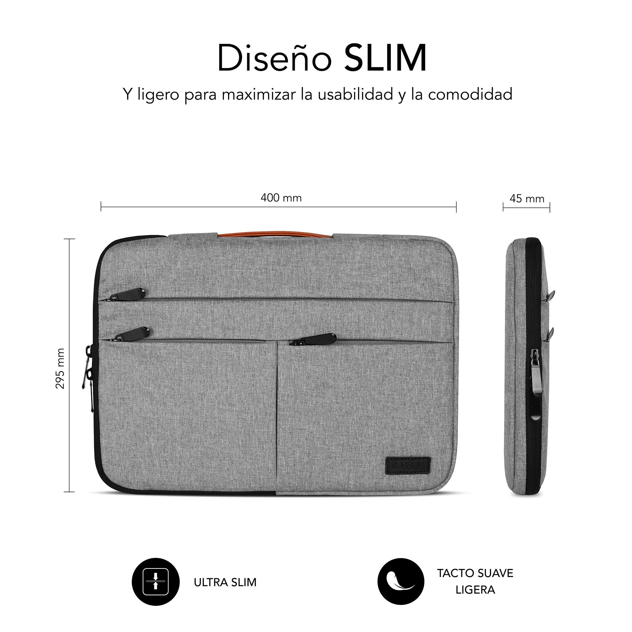 Funda Subblim Air Padding 360 Sleeve Para Portátiles Hasta 15.6' Gris Claro