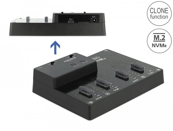 Delock M.2 Dockingstation Para 4 X M.2 Nvme Pcie Ssd Con Función De Clonación