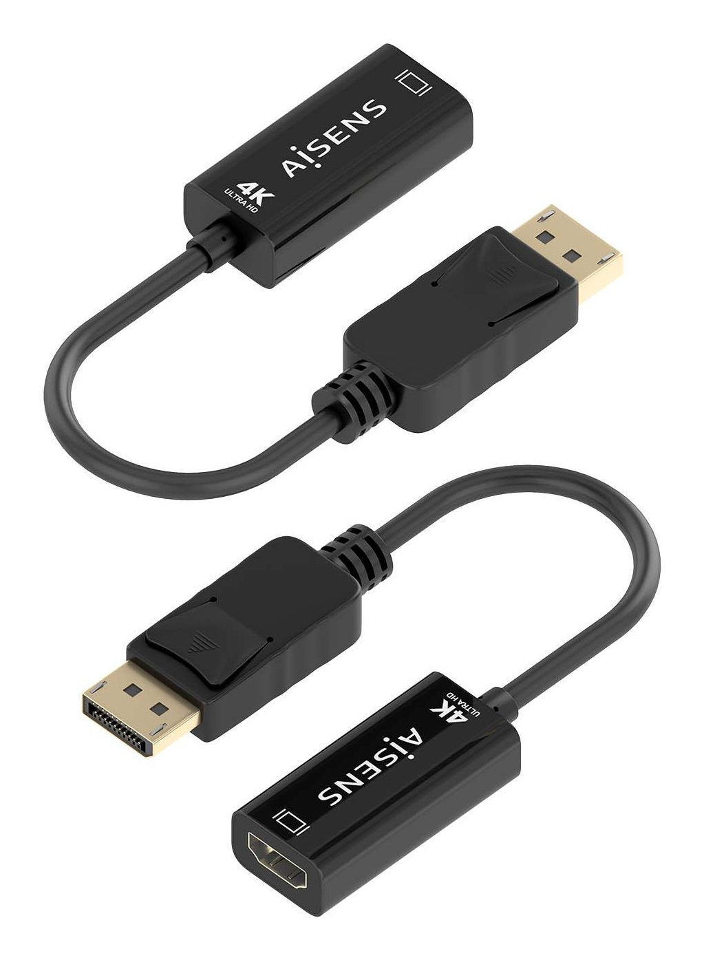 Aisens Conversor Displayport A Hdmi 4k@60hz, Dp/M-Hdmi/M, Negro, 15cm