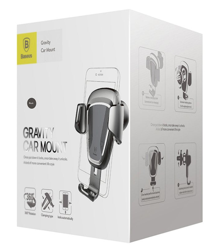 Soporte Smartphone De Gravedad Para La Rejilla De Ventilación Baseus Suyl-01 (Negro)