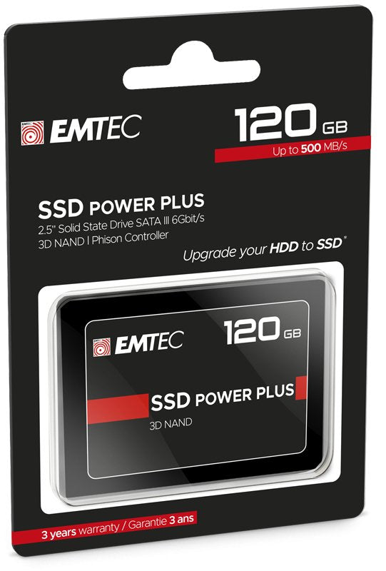 Disco Ssd Emtec 120gb X150 3d Nand 2.5 Sata Iii 500mb/Sec Ecssd120gx150