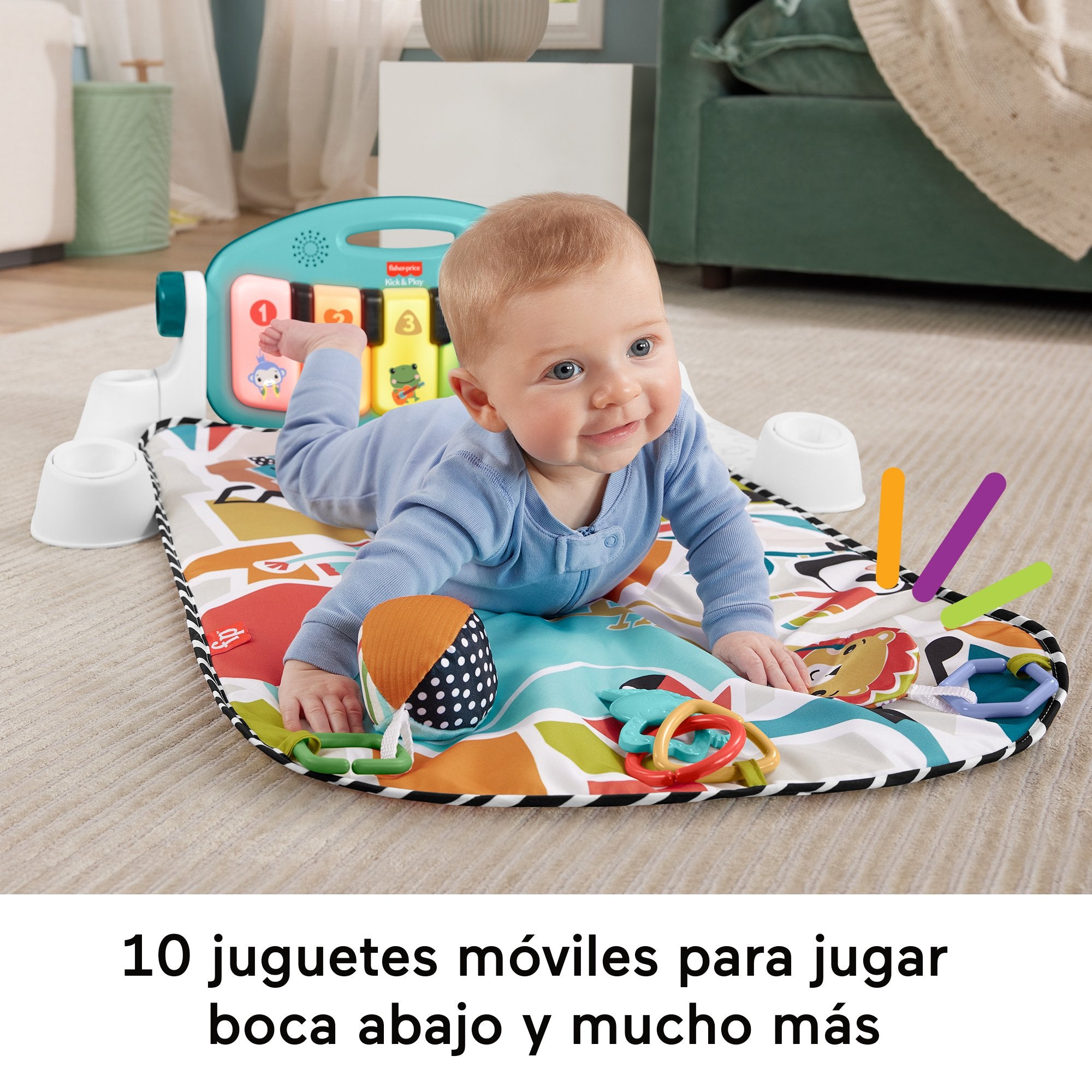 EAN 0194735224067 - Fisher-Price HWY54 gimnasio para bebé y tapete de juego Tela, Plástico Multicolor Gimnasio para bebés imagen 9