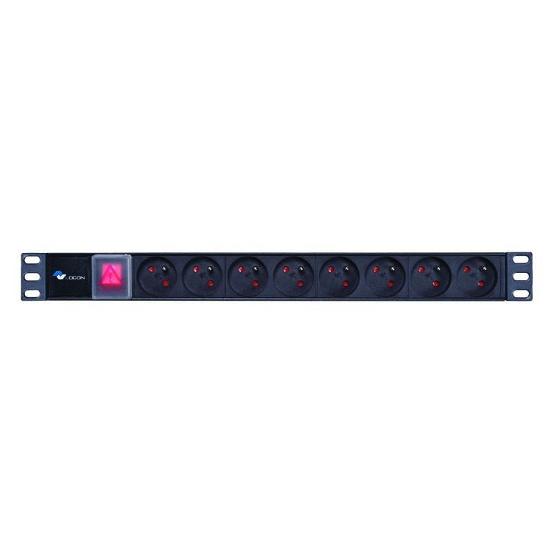 Power Strip 19" - 8 Way - Full Aluminium With On/Off S