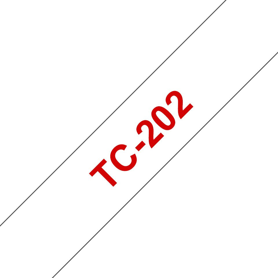 Schriftbandkassette Brother 12mm Blanco Rot Tc202
