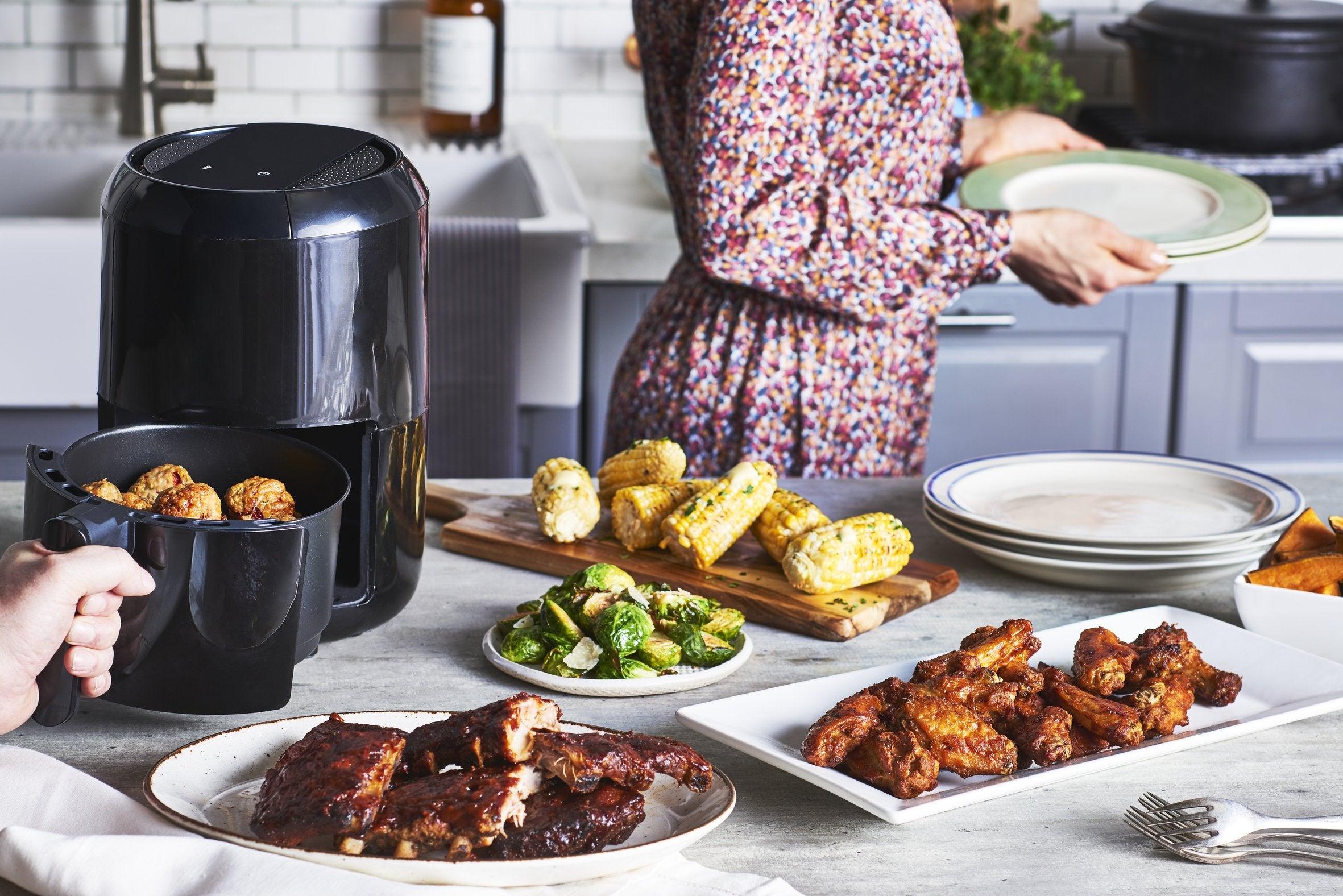 EAN 3045380016064 - Tefal Easy Fry EY3018 Sencillo 1,6 L Independiente Freidora de aire caliente Negro imagen 8