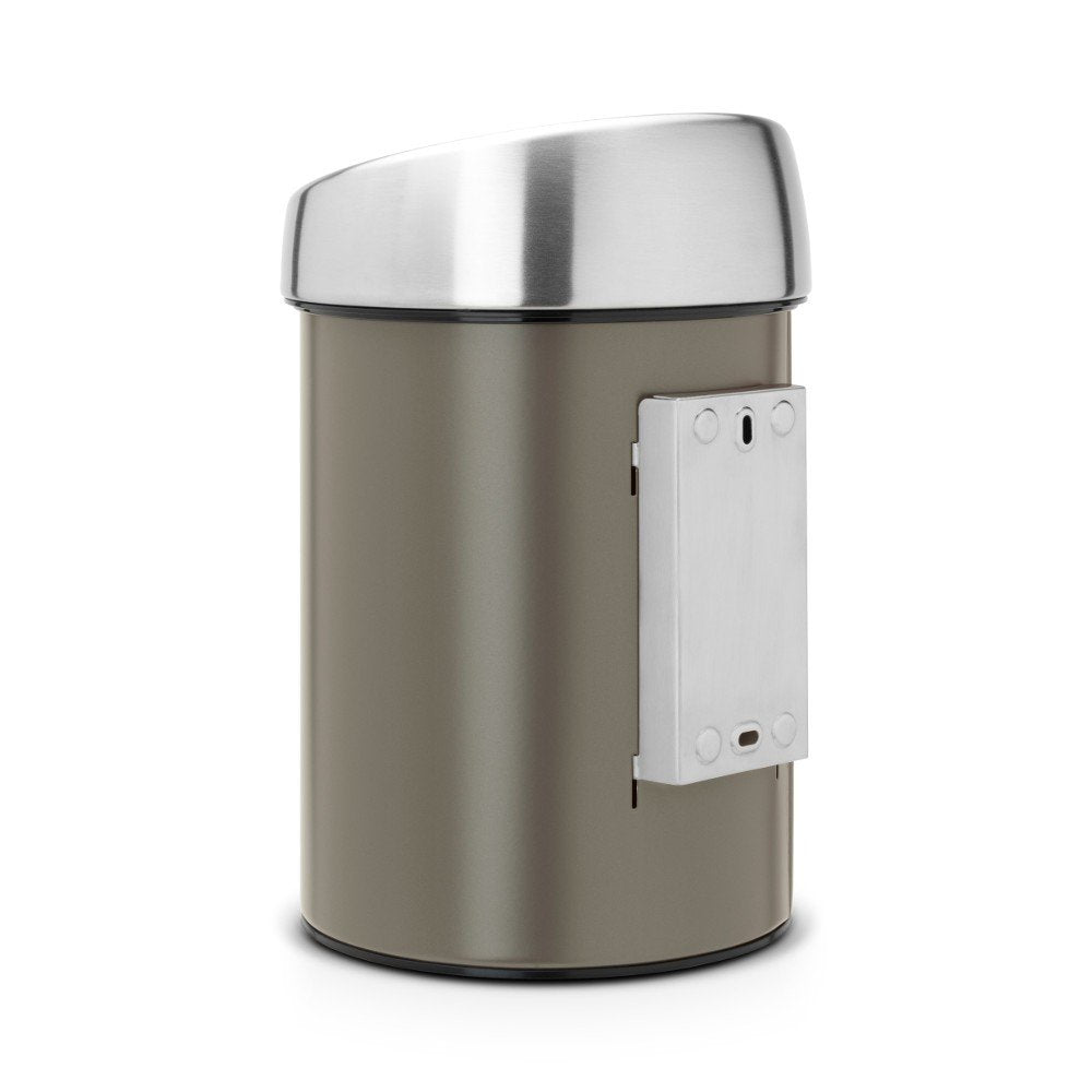 EAN 8710755364464 - Brabantia 364464 papelera 3 L Alrededor Plástico, Acero inoxidable Metálico, Platino imagen 3