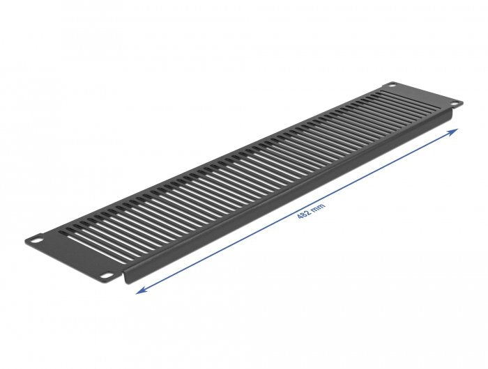 Delock Panel De Gabinete De Red De 19" Con Ranuras De Ventilación Vertical 2u Negro