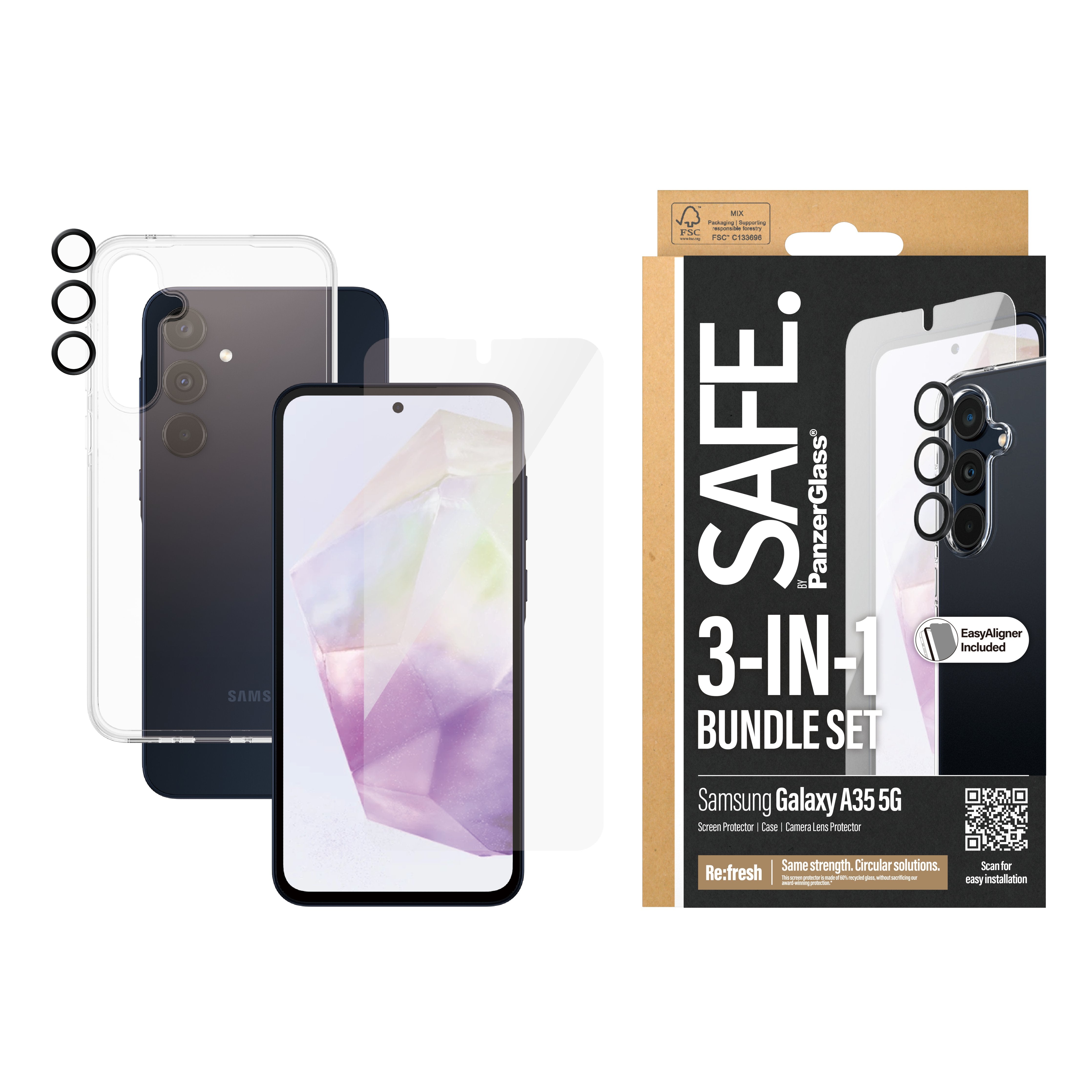 EAN 5711724256905 - PanzerGlass SAFE. by ® 3-in-1 Protection Bundle Samsung Galaxy A35 5G Protector de pantalla 1 pieza(s) imagen 2