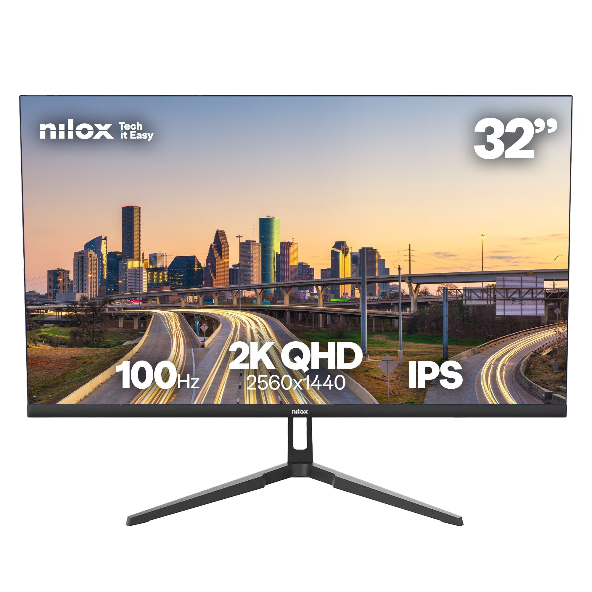 Monitor Nilox 32 Ips 100 Hz Hdmi Y Dp Pantalla Para Pc 81,3 Cm (32") 2560 X 1440 Pixeles Quad Hd Lcd Negro