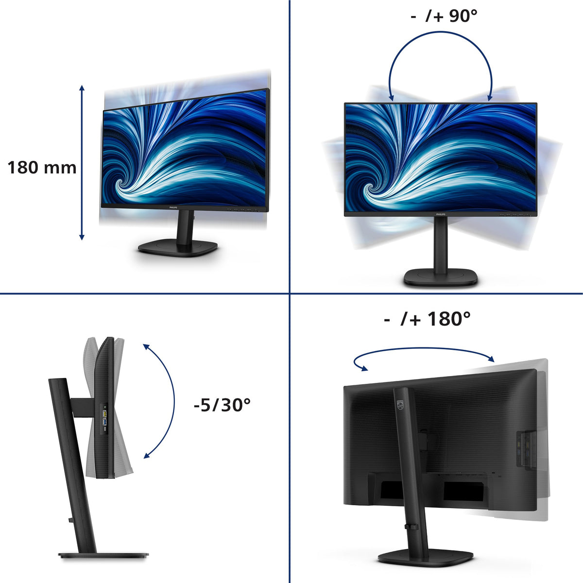 EAN 8721038004427 - Philips 3000 series 24B2N3200D/00 pantalla para PC 61,2 cm (24.1") 1920 x 1200 Pixeles WUXGA LCD Negro imagen 6