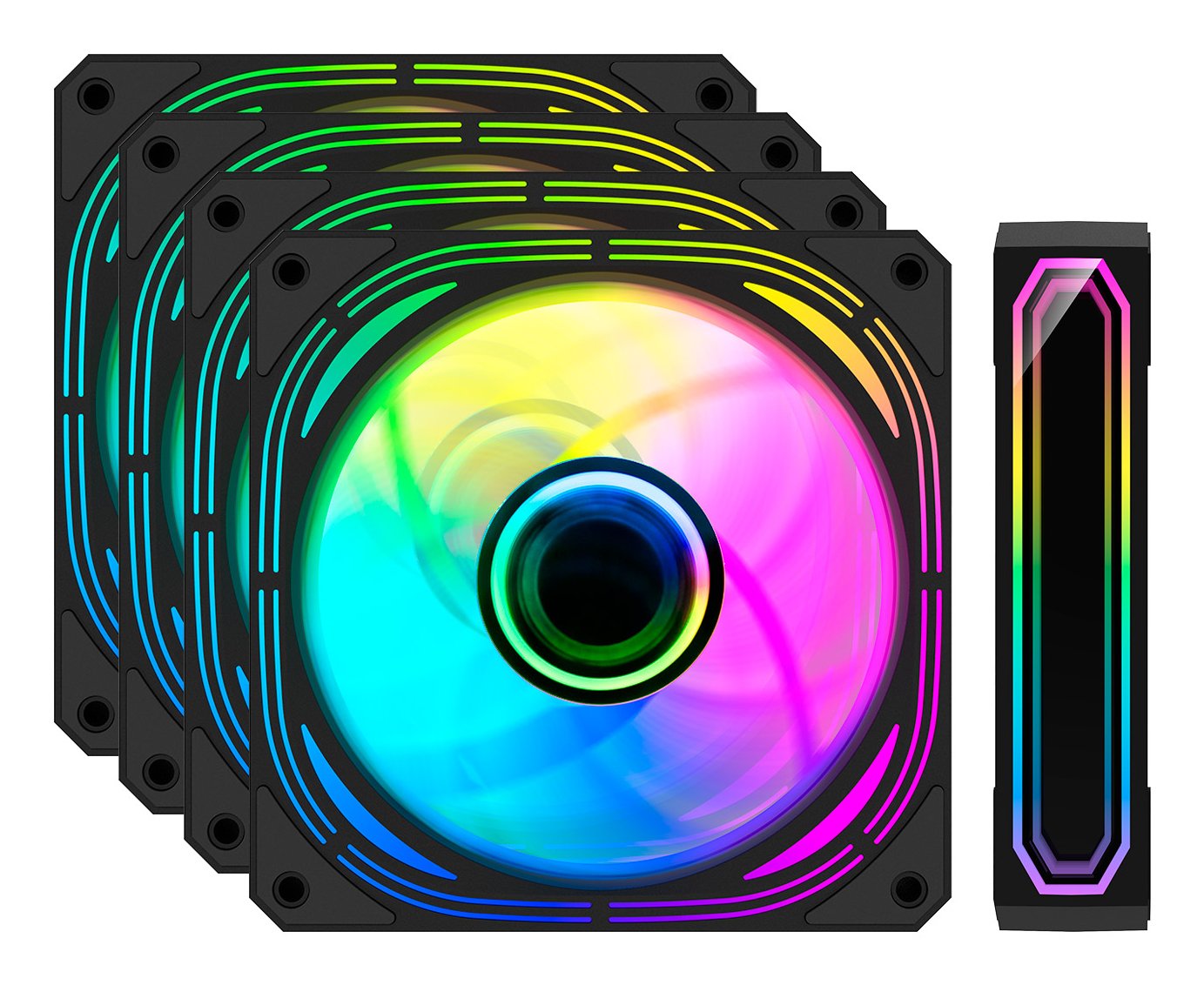 Coolbox Kit 4 Ventiladores 12cm Argb Infinity Pro