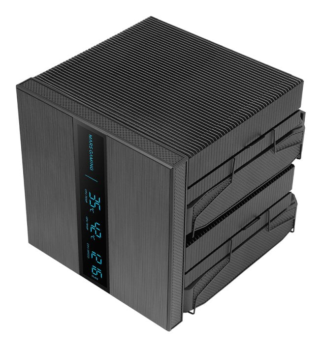 Refrigeración Cpu A-Rgb Mcpu-Lcd Pro Negro Mars Gaming Lcd / 120 Mm Argb / 6 Heatpipes / Tdp 300w / Intel & Amd