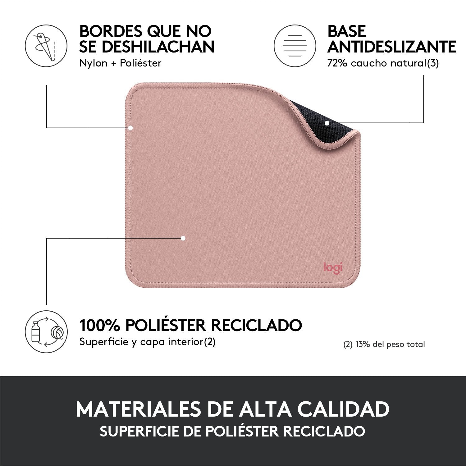 Alfombrilla Logitech Mouse Pad Darker Rose 956-000050