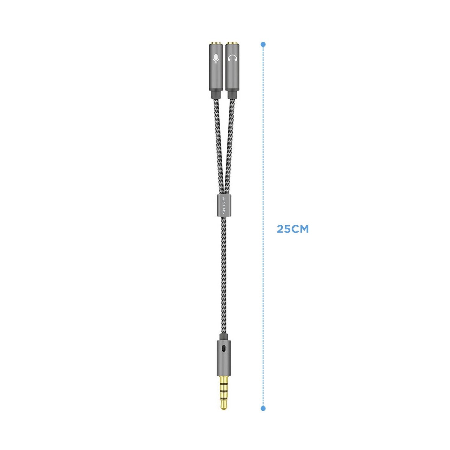 EAN 8436574704754 - AISENS A128-0415 cable de audio 0,25 m 3,5mm 2 x 3.5mm imagen 2
