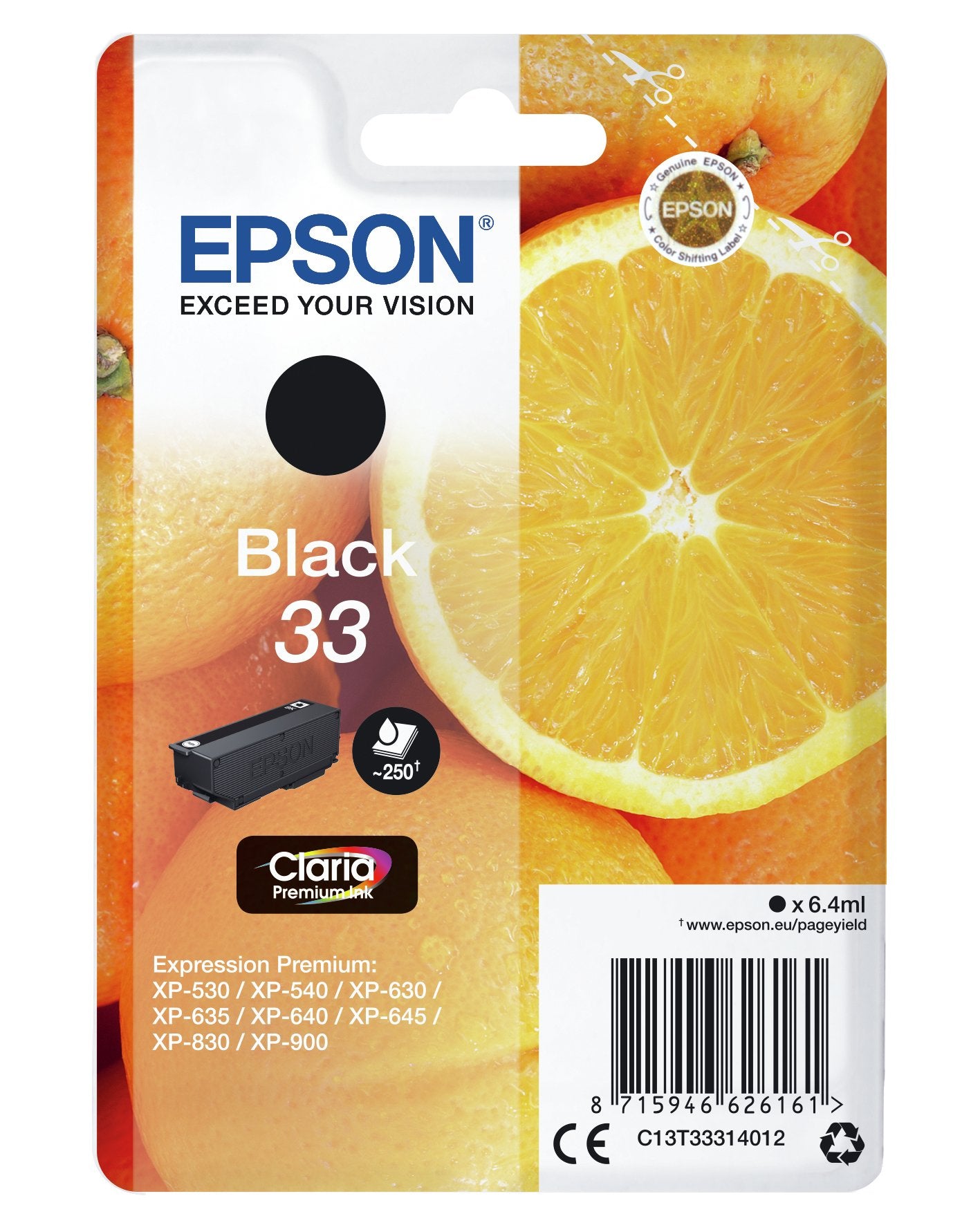 EAN 8715946626178 - Epson Oranges C13T33314022 cartucho de tinta 1 pieza(s) Original Rendimiento estándar Negro imagen 2