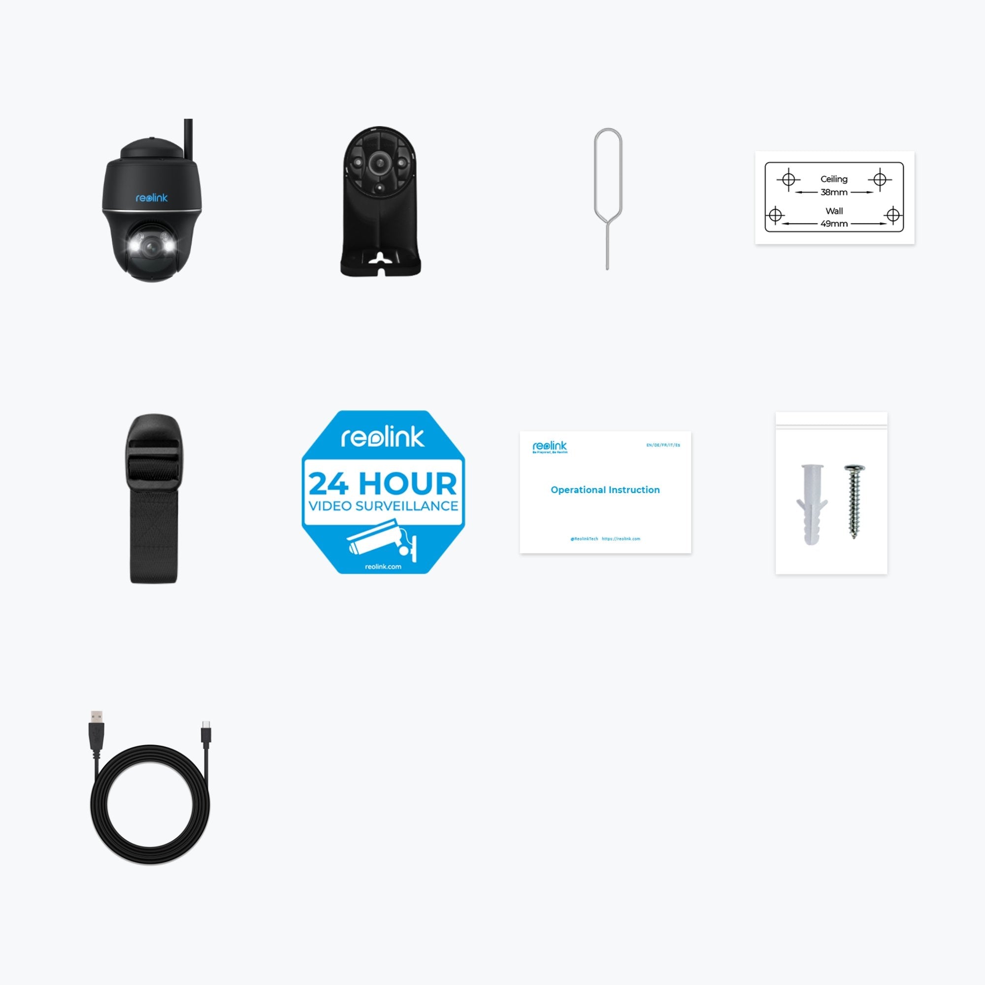 Cámara Ip Reolink Argus Pt 5mp Typ-C Negra Funciona Con Batería