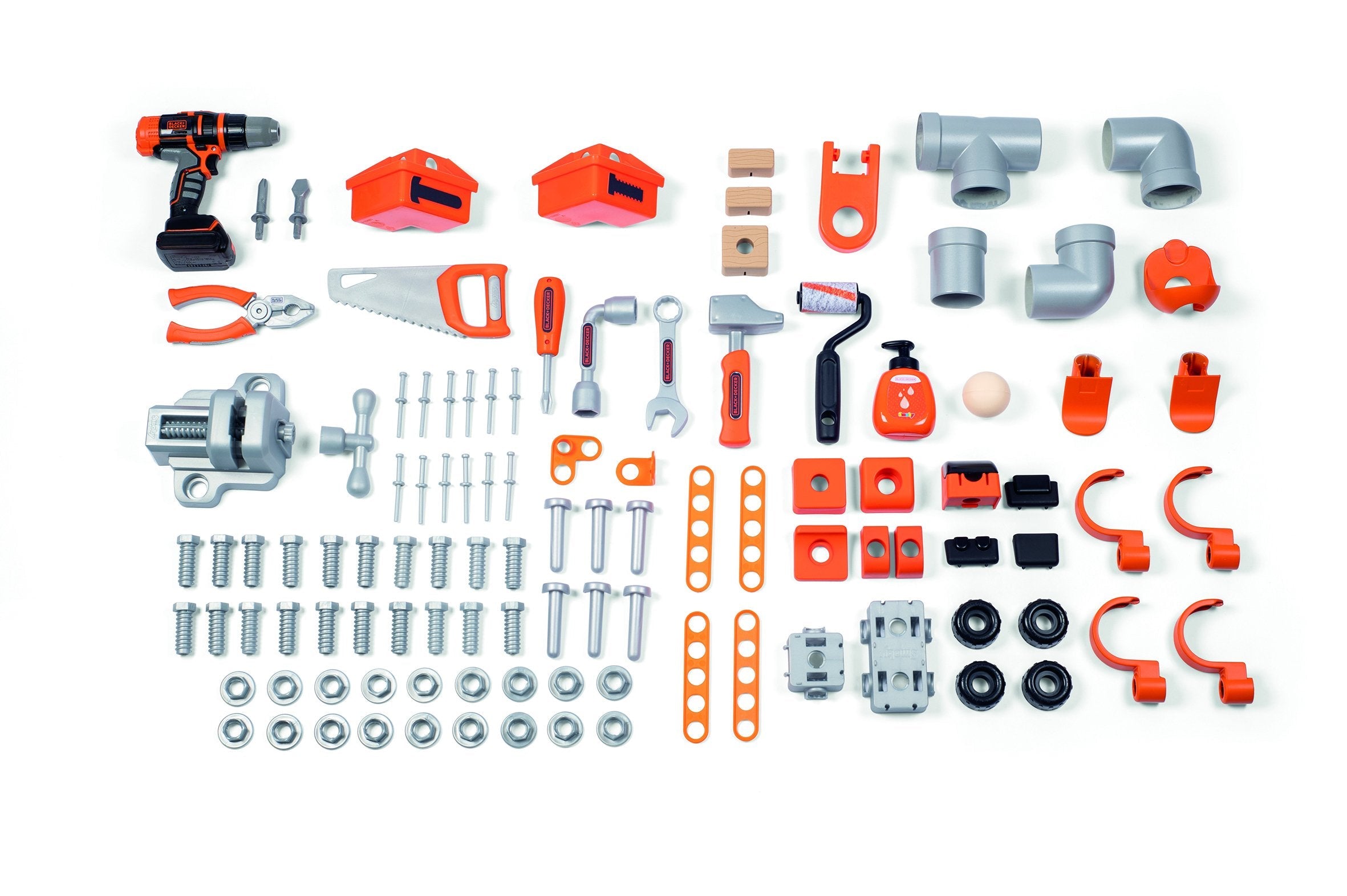 Smoby Black+Decker Mega Banco De Trabajo Centro, Herramienta Infantil Gris/Naranja 7600360726