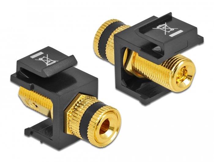 Keystone Modul Polklemme > Gewindebuchse Schwarz Schwarz