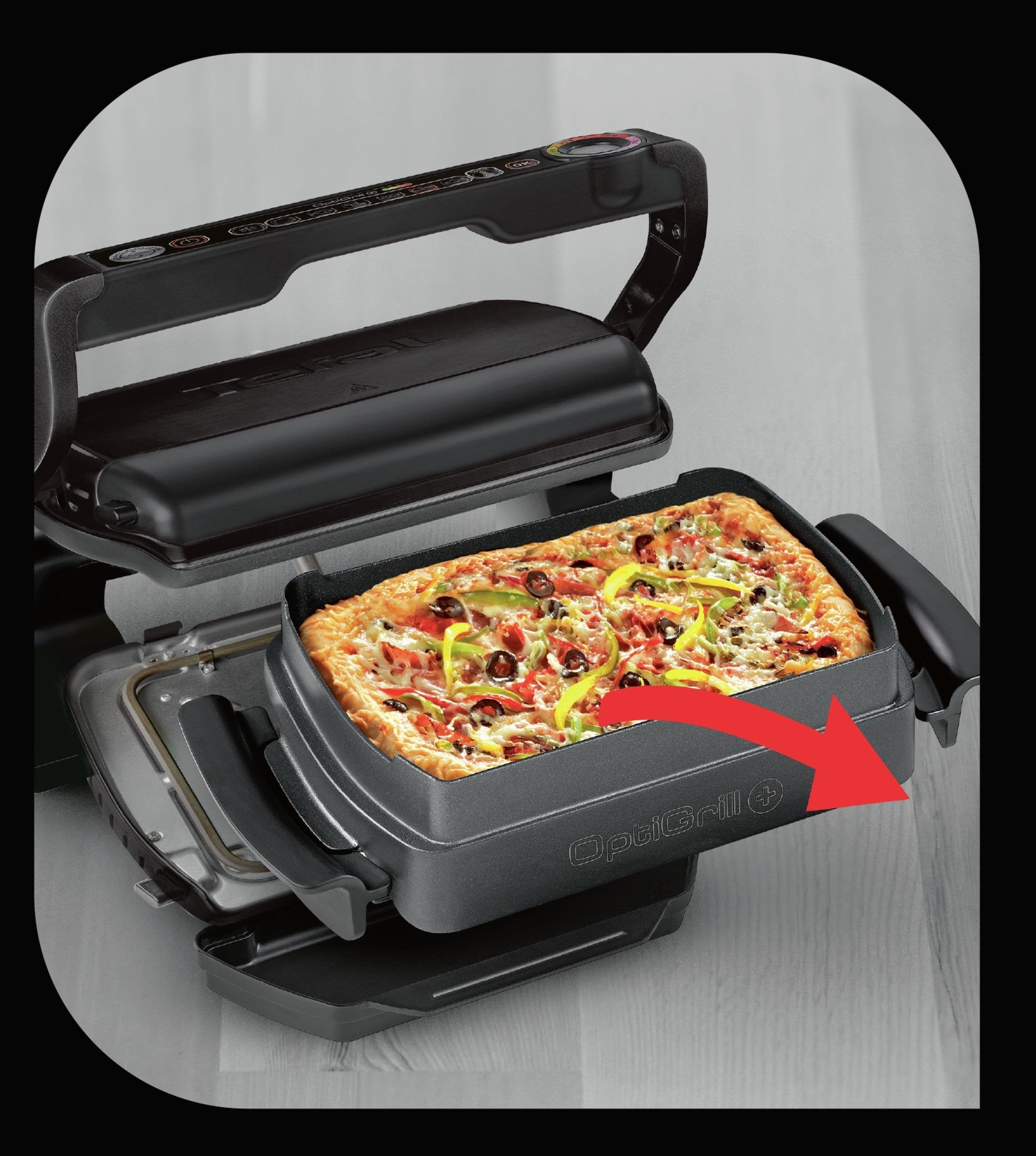 Grill Electric Tefal Optigrill+ Gc 7148 (Contact Grill; 2000w; Black Color)