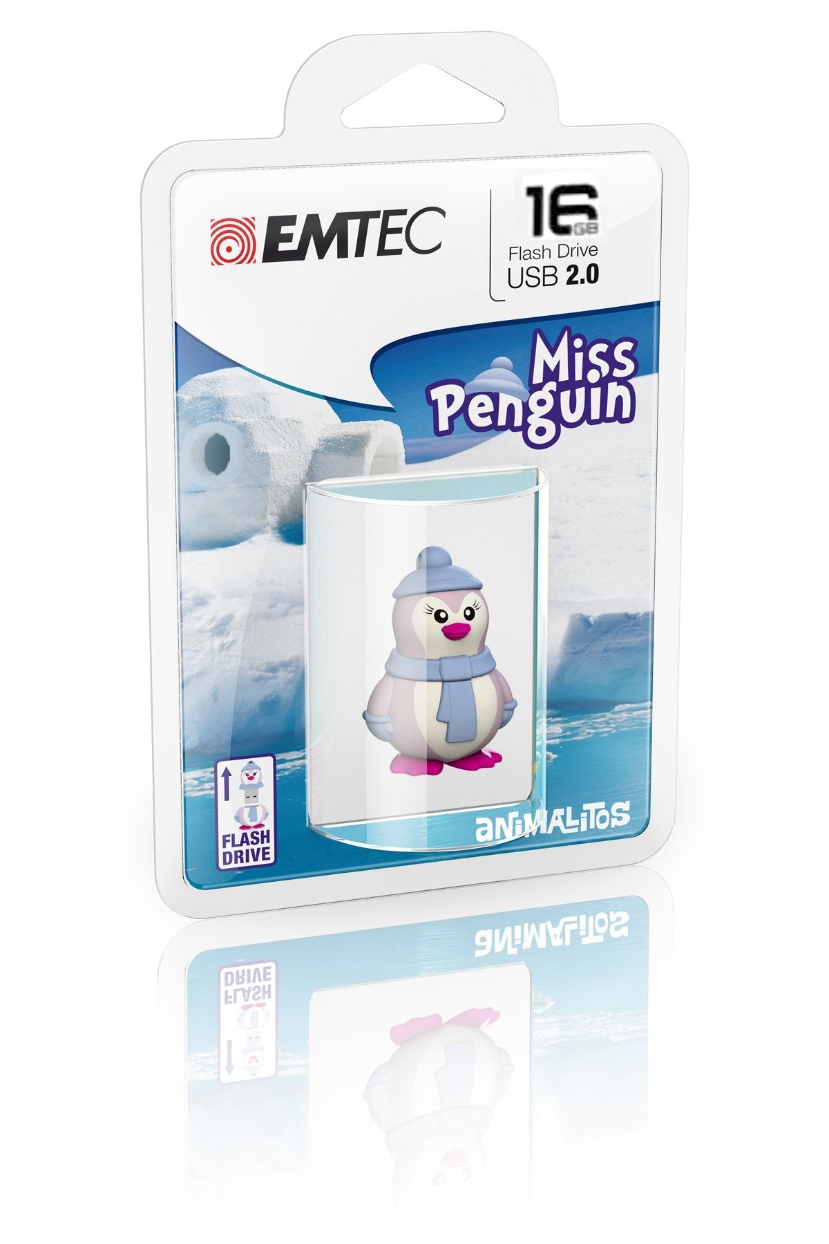 Pendrive Emtec 16gb M336 Usb 2.0 Animalitos Lady Penguin