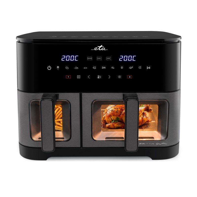Eta Fritta Dual Eta316790000 Hot Air Fryer, 2600 W, 11 L, Black