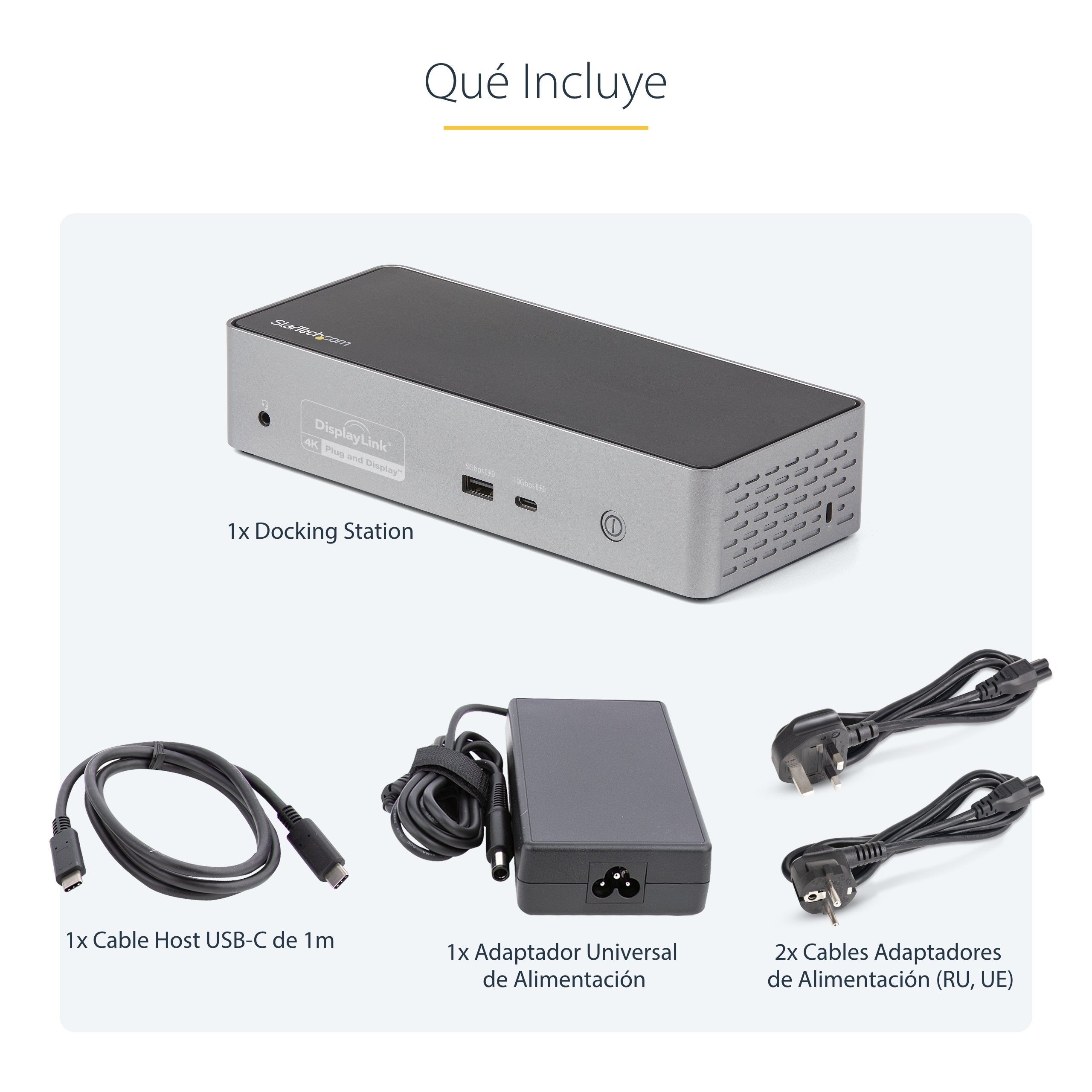 Startech Mini Docking Station Usb-C - Replicador De Puertos Para 4 Monitores Displayport Y Hdmi 4k 60hz - Con Pd De 100w