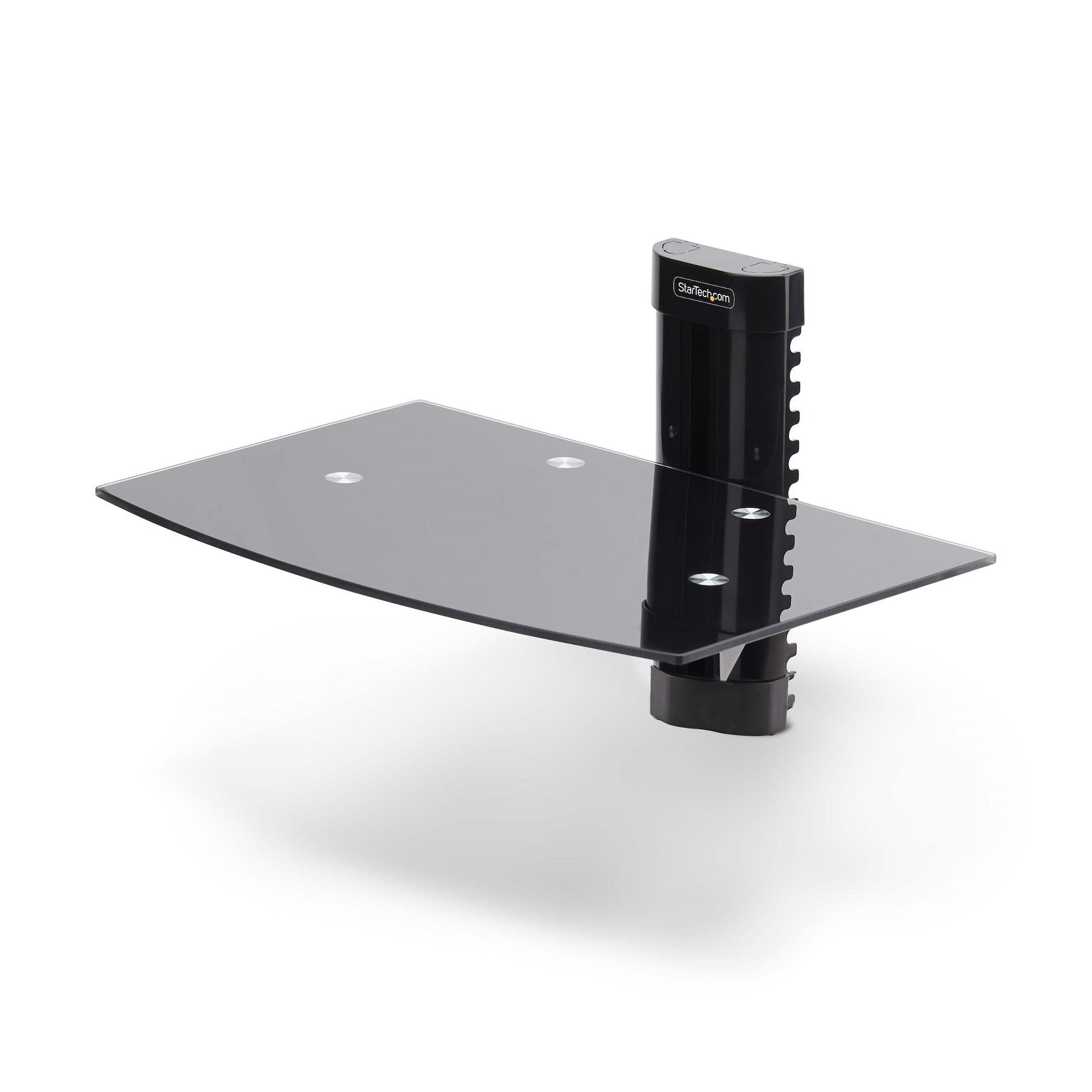 Startech.Com Floating Wall-Mounted Av Shelf, Adjustable Height Shelf For Under Tv, Organize A/V Equipment On Black Tempe