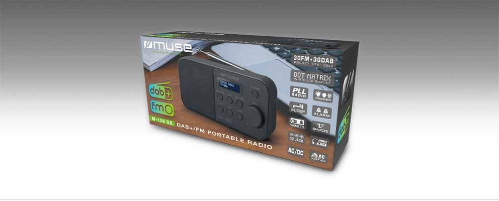 Muse M-109 Db Negro Radio Dab+/Fm Portátil Con Altavoz Integrado Y Pantalla