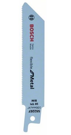 Hoja De Sierra De Sable Bosch S 522 Ef Flexible Para Metal, 2 Piezas (Longitud 100 Mm) 2608657721