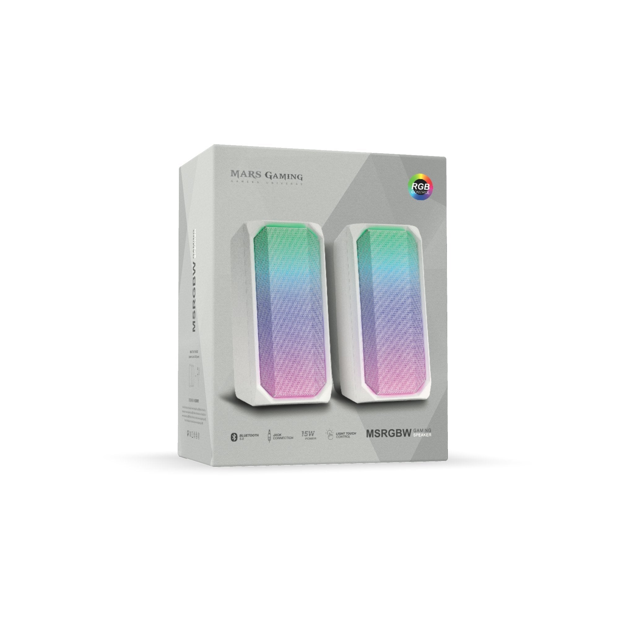 Altavoces Con Bluetooth Mars Gaming Msrgbw 15w 2.0 Blancos