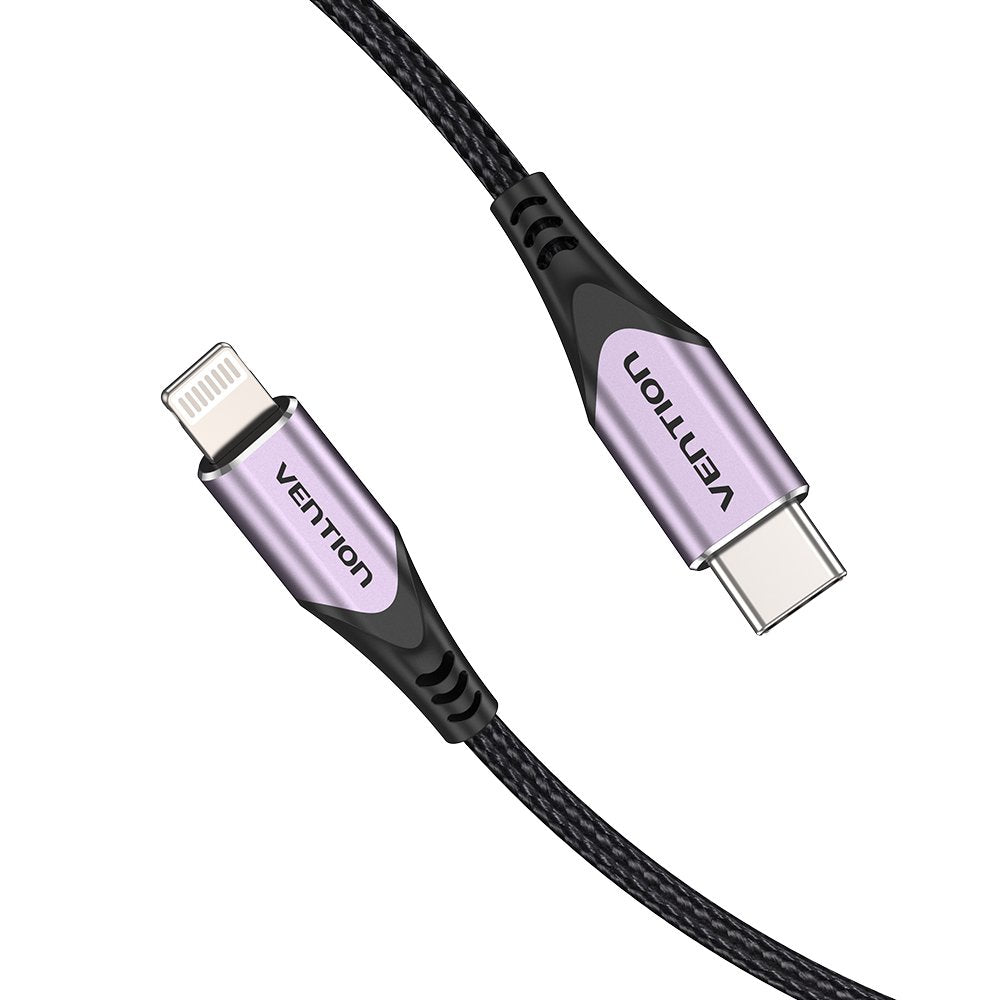 Cable Usb 2.0 Tipo-C Lightning Vention Tacvf Usb Tipo-C Macho Lightning Macho 1m Morado