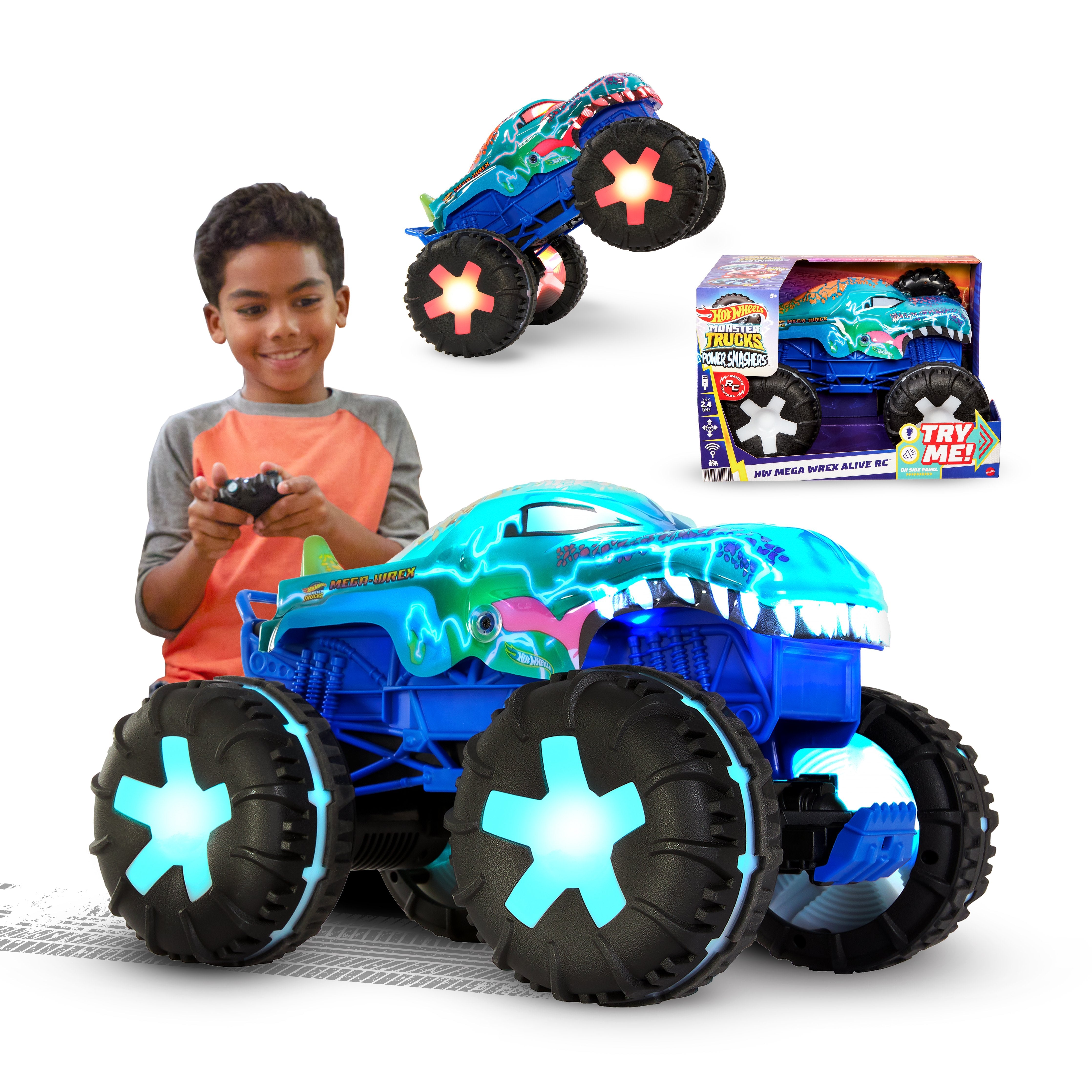 Vehículo Rc Hot Wheels Monster Trucks Mega Wrex Alive Jbd90
