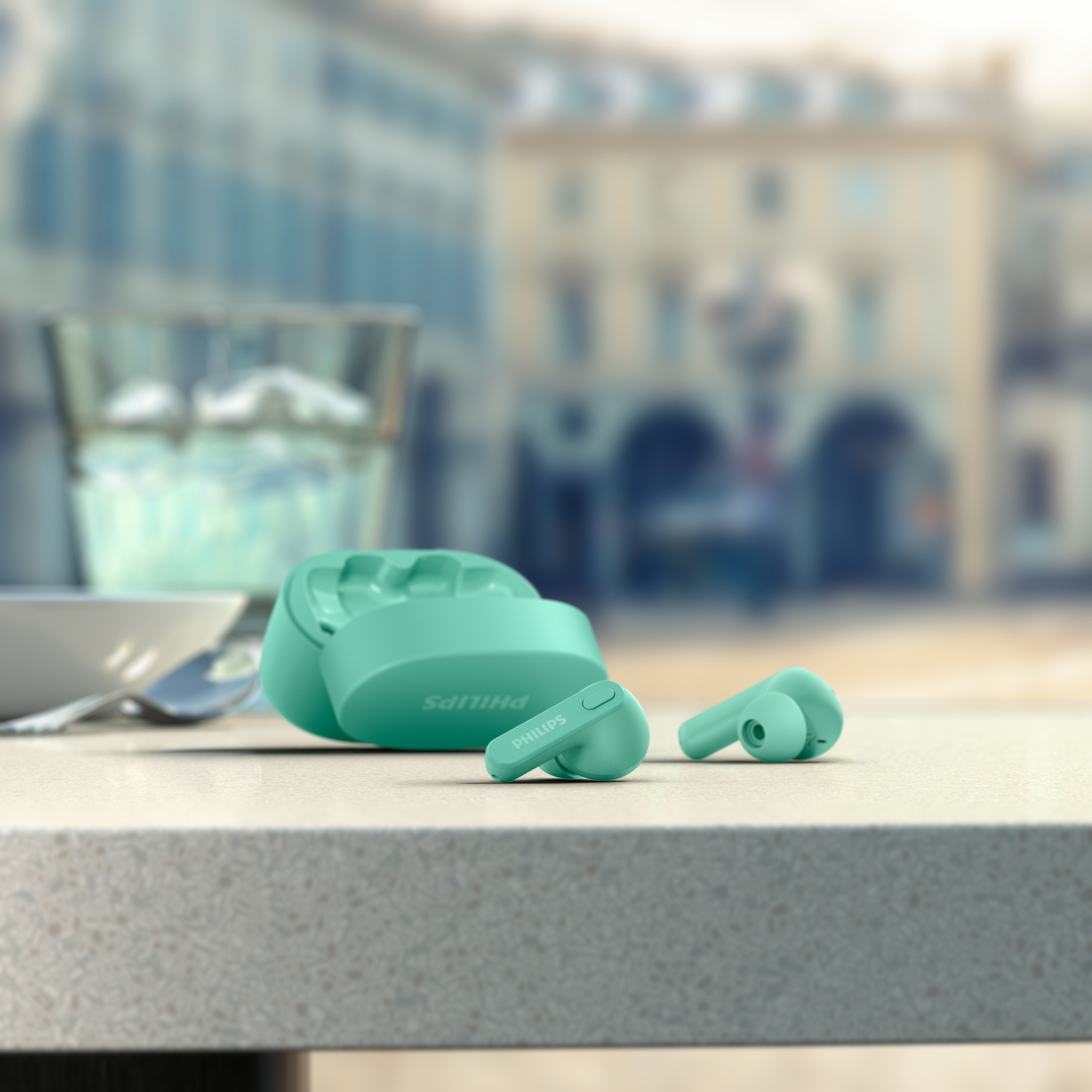 Auriculares Bluetooth Philips Tat2206gr/00 Green Ipx4 Estuche De Carga