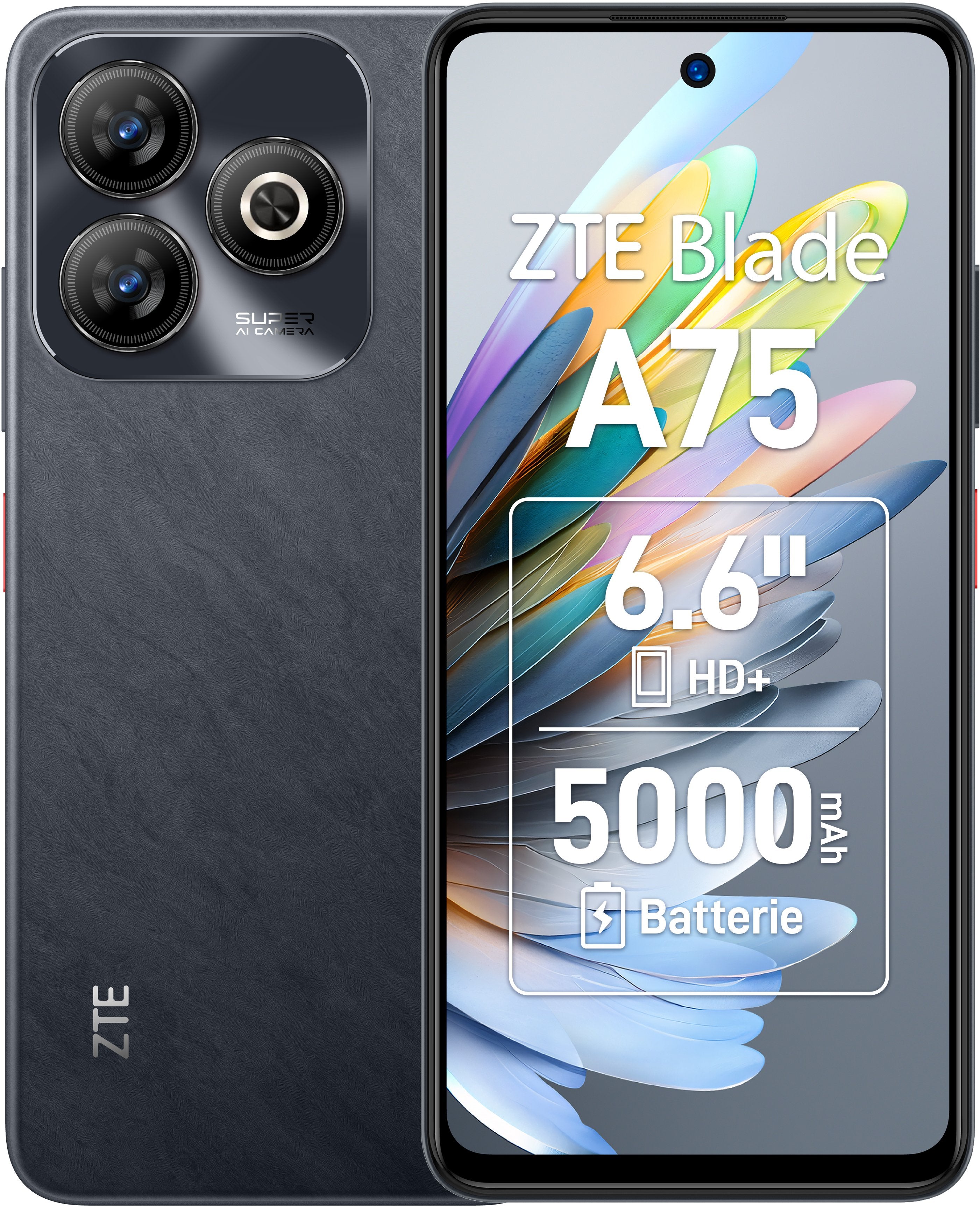 EAN 6902176120619 - ZTE Blade A75 16,8 cm (6.6") SIM doble 4G USB Tipo C 4 GB 256 GB 5000 mAh Negro imagen 1