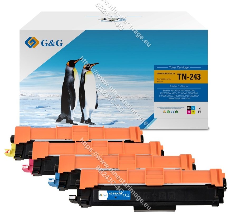 G&G Toner 4er Set Para Brother Tn-243 Bk C M Y Value Pack