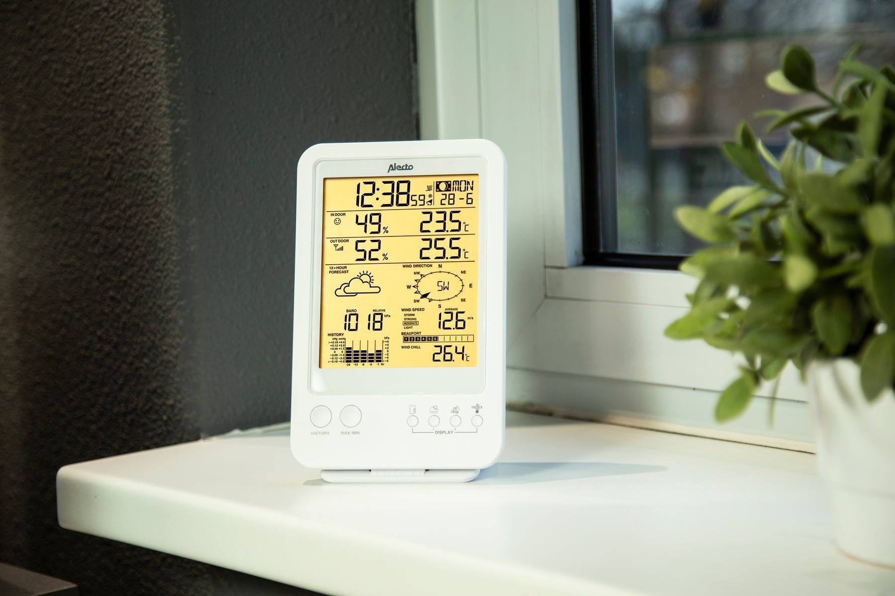 Alecto Ws-4800 Professionelle Wetterstation Mit Funksensor