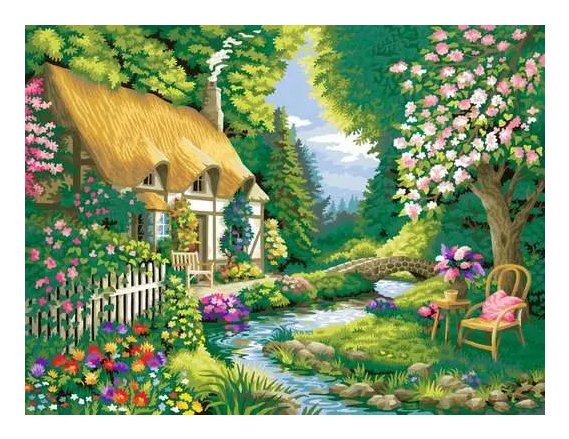 Ravensburger Creart - Casa De Campo En El Río, Pintura 20154