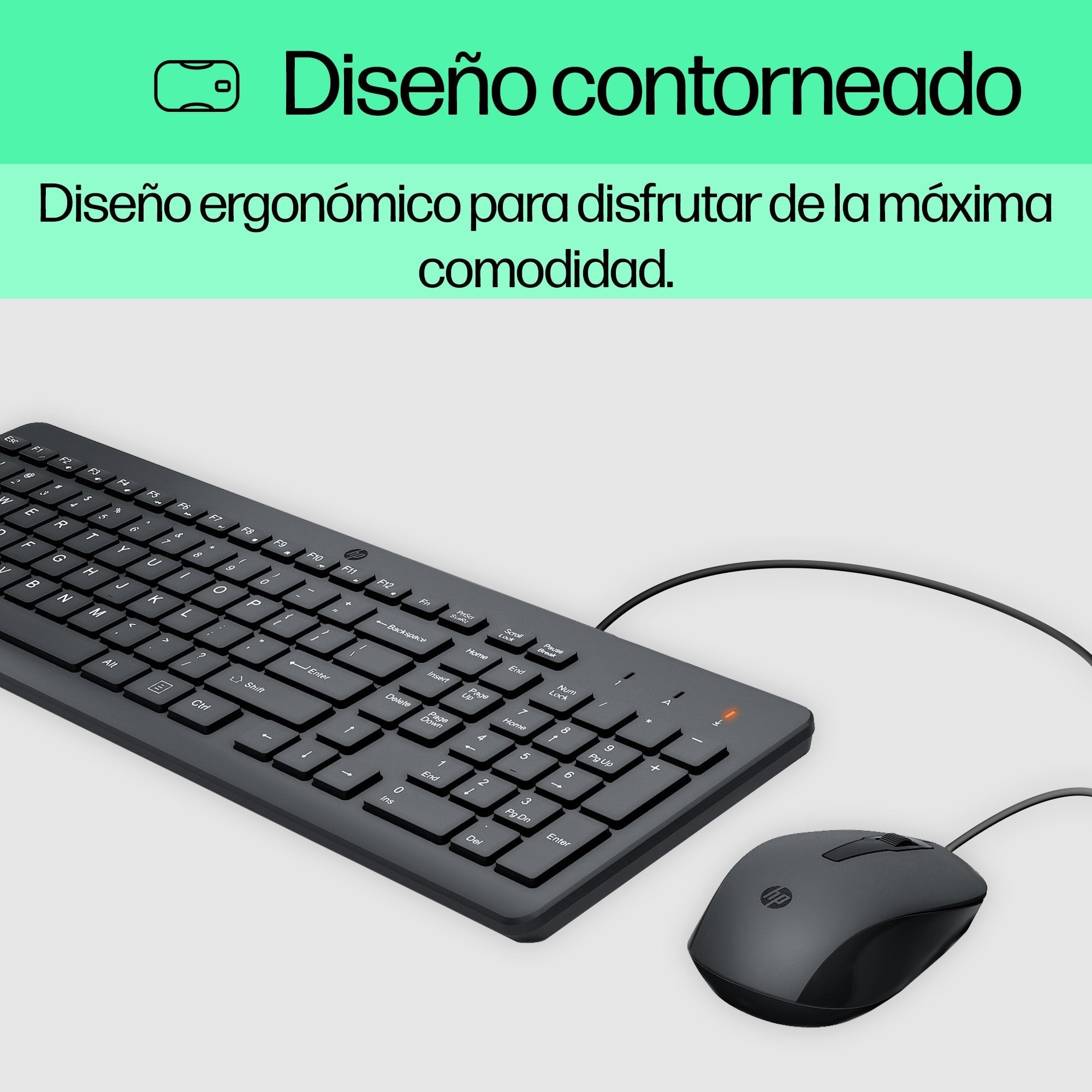 EAN 0195122875527 - HP 150 Wired Mouse and Keyboard Combination teclado Ratón incluido USB Negro imagen 6