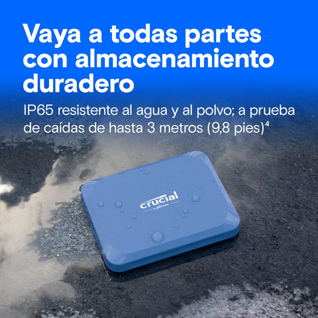 EAN 0649528942036 - Crucial X10 2 TB USB Tipo C USB 3.2 Gen 2x2 Azul imagen 4