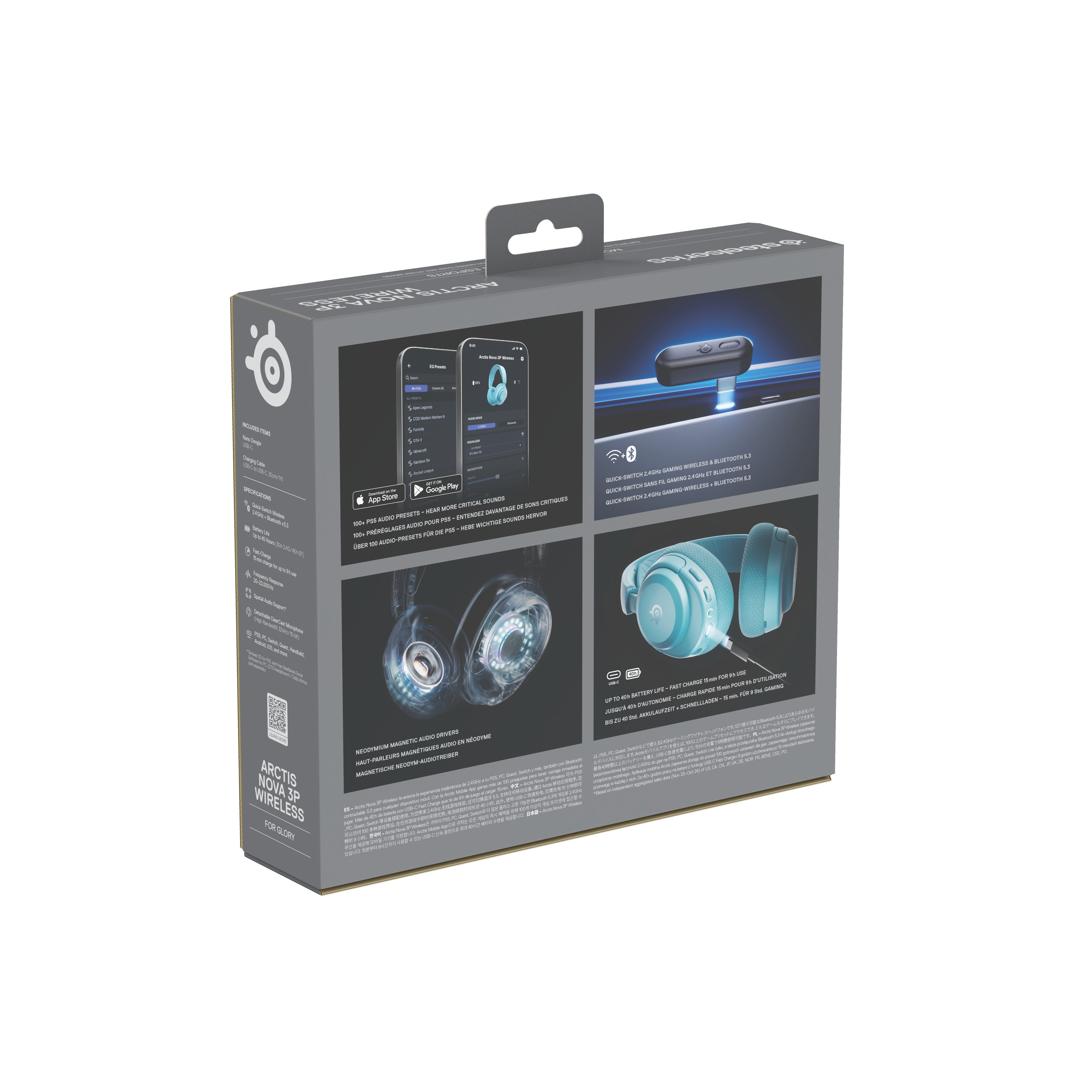 EAN 5707119059558 - Steelseries Arctis Nova 3P Auriculares Inalámbrico Diadema Música/uso diario Bluetooth Color aguamarina imagen 7